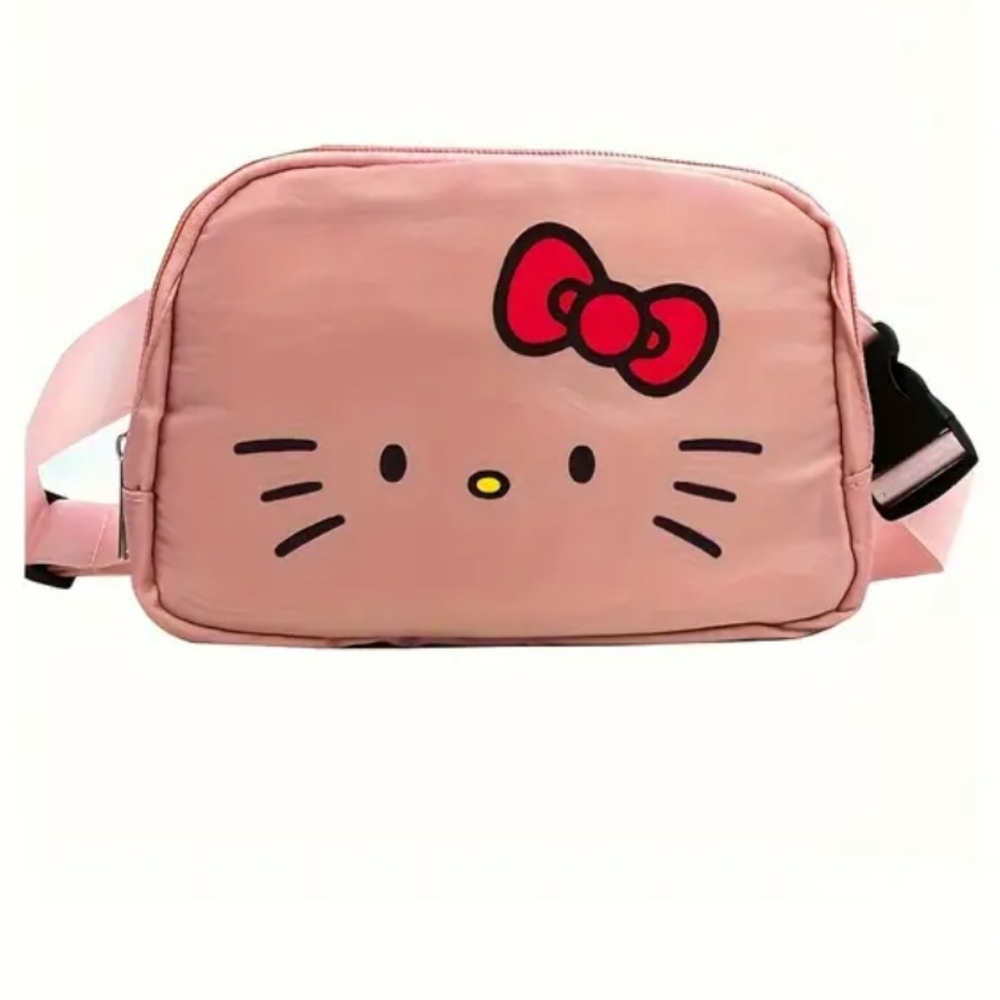 🪷3/$20🪷 Kitty Crossbody Fanny Pack Waist Purse Bum Bag Wrap Around PINK
